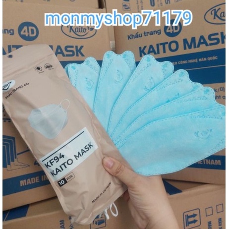 Thùng 300 cái khẩu trang 4 lớp KF94 KAITO MASK 4D chống bụi mịn và kháng khuẩn cao cấp dệt tiêu theo tiêu chuẩn hàn quốc