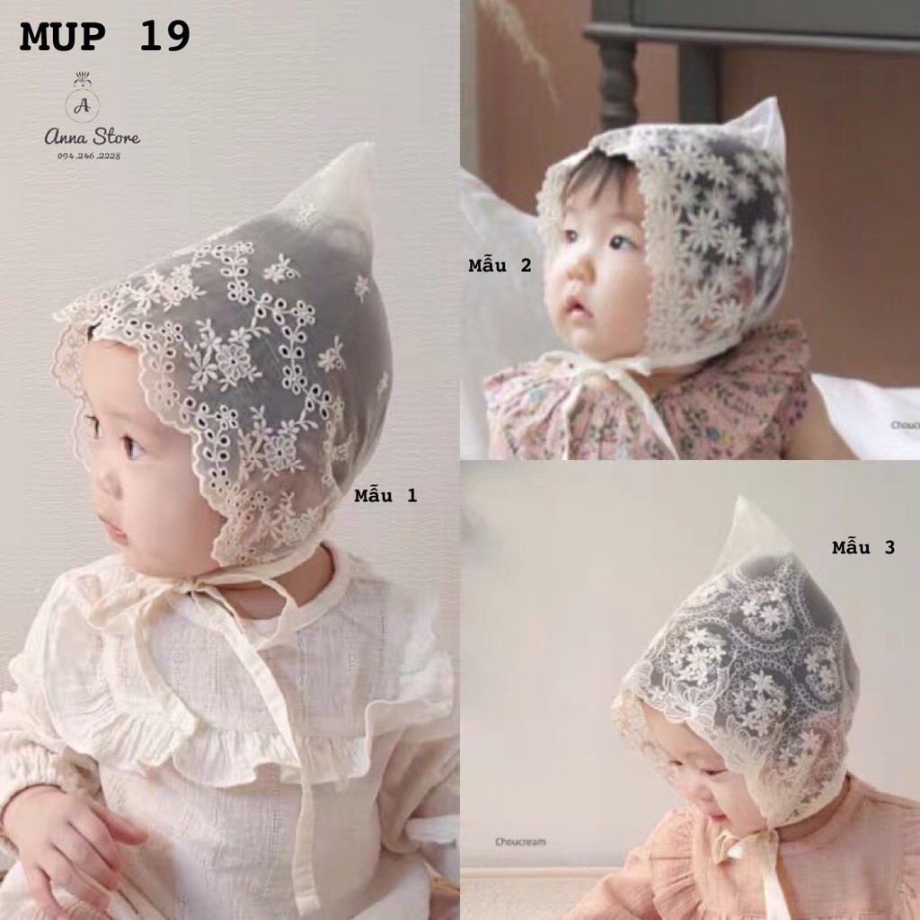 MUP 19 : Mũ ren siêu điệu cho bé