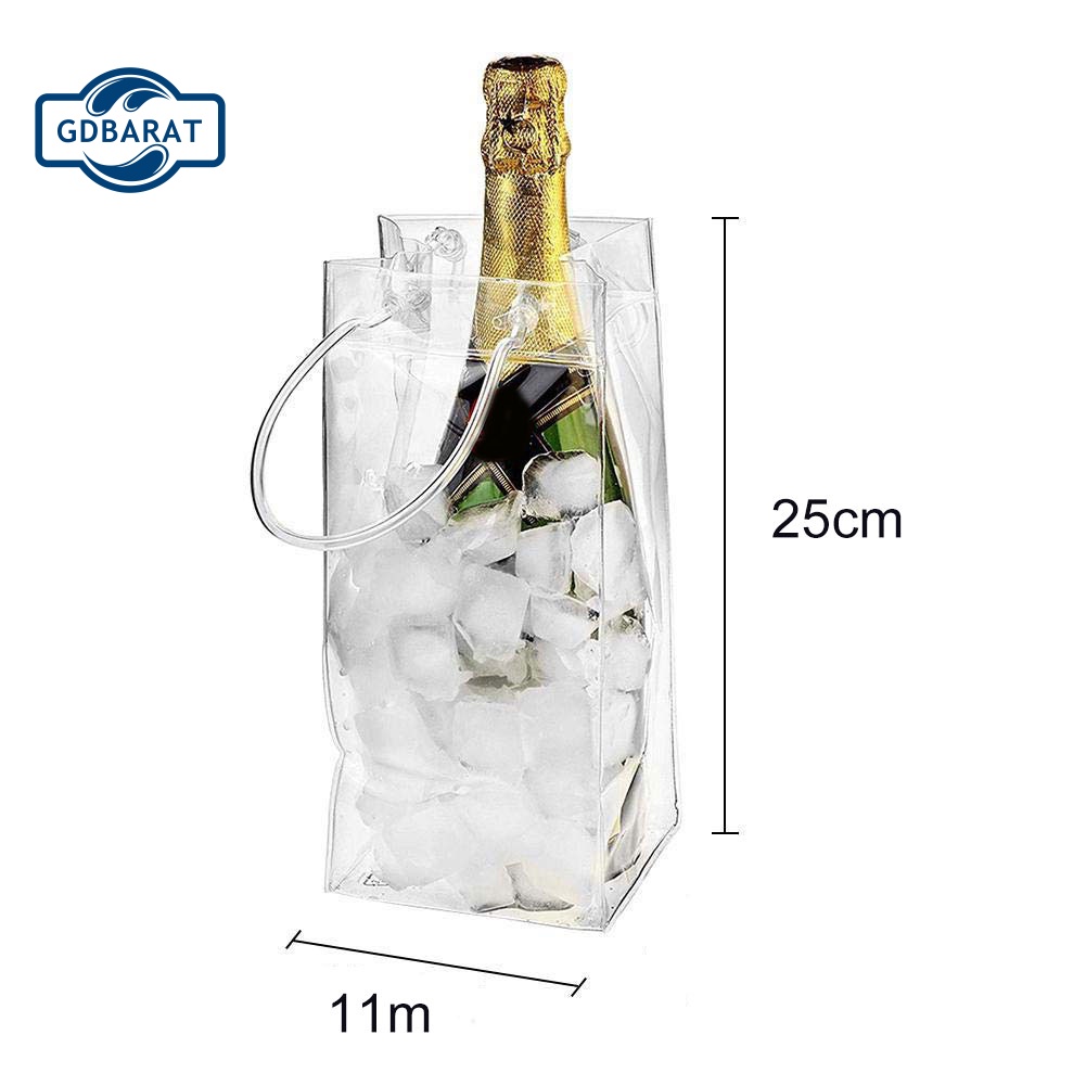 [NYCA Stock] Túi Nhựa PVC Trong Suốt Chống Rò Rỉ Đựng Đá Uống Rượu Champagne