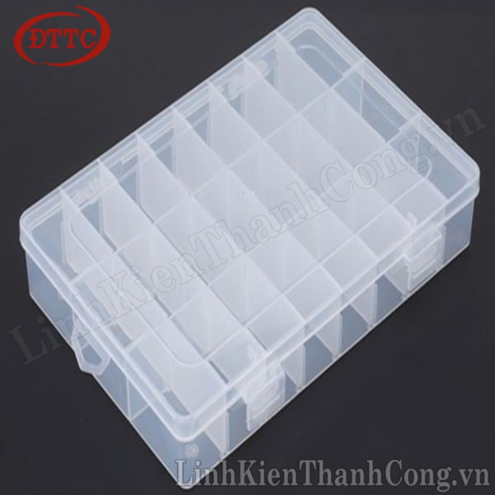 Hộp Nhựa Đựng Linh Kiện 24 Ngăn 19.5x13.2x3.8cm