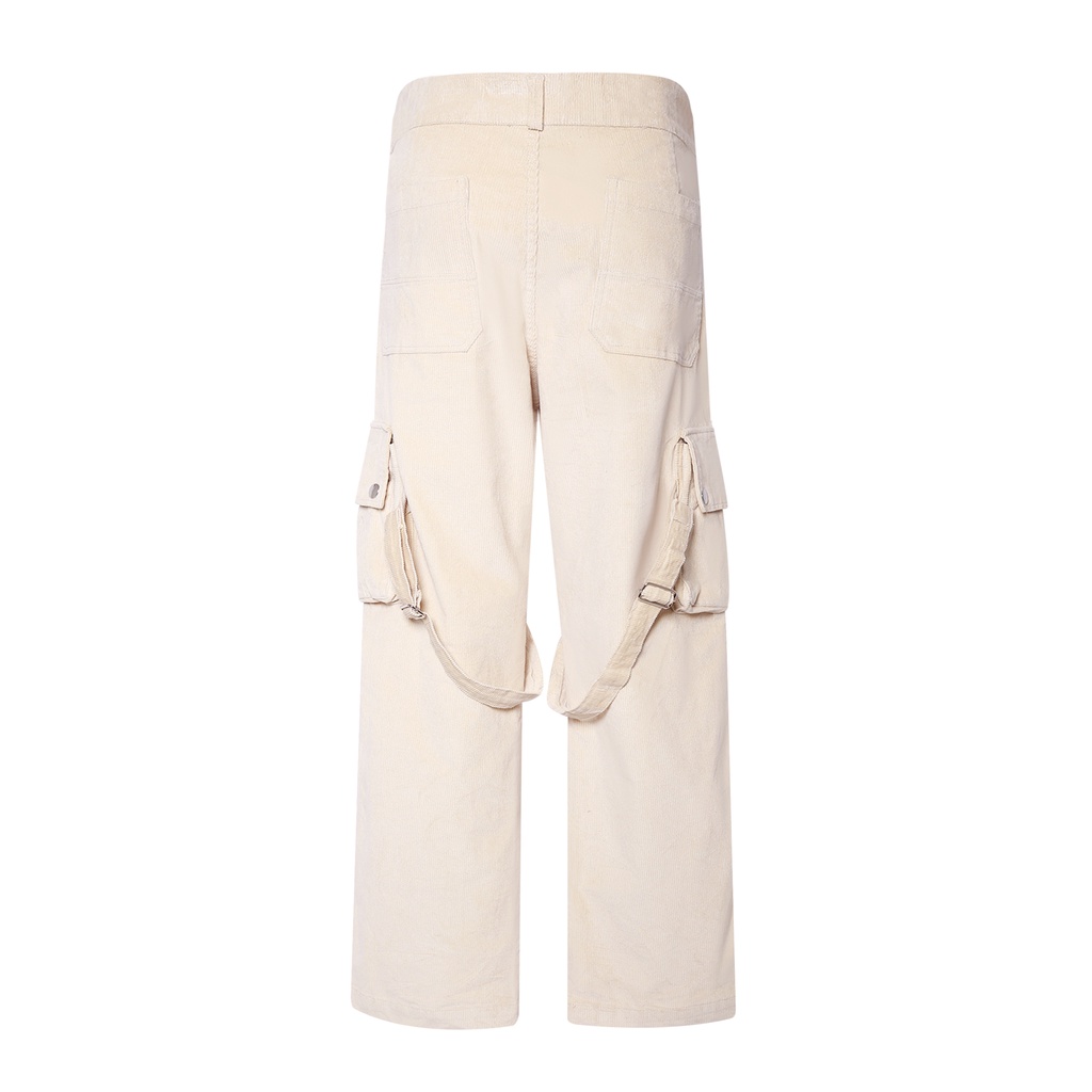 Quần dài NEEDS OF WISDOM Strap Cargo Pants - Cream - Local Brand Chính Hãng
