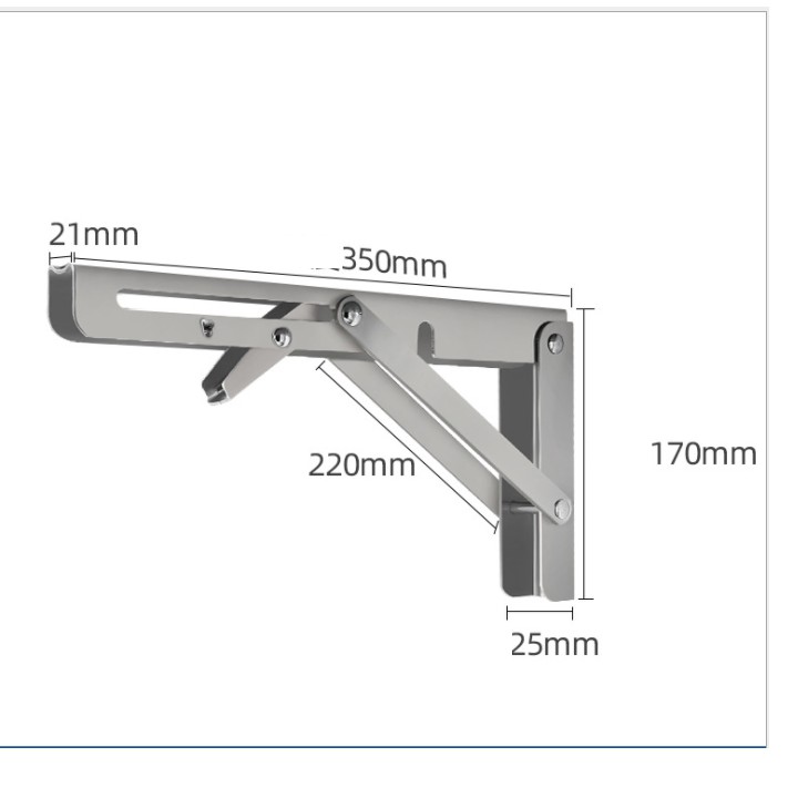 Bộ 2 Bản Lề Gập INOX - Bản Lề Gập Treo Tường Thông Minh Chịu Tải 80KG Đủ Kích Cỡ