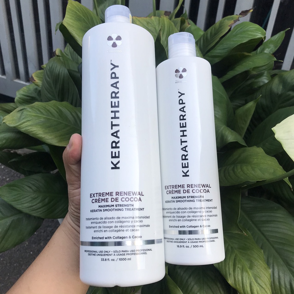 Keratin phục hồi tóc hư nát và làm thẳng tóc xoăn rối thành tóc thẳng KERATHERAPY EXTREME Renewal 1000ml