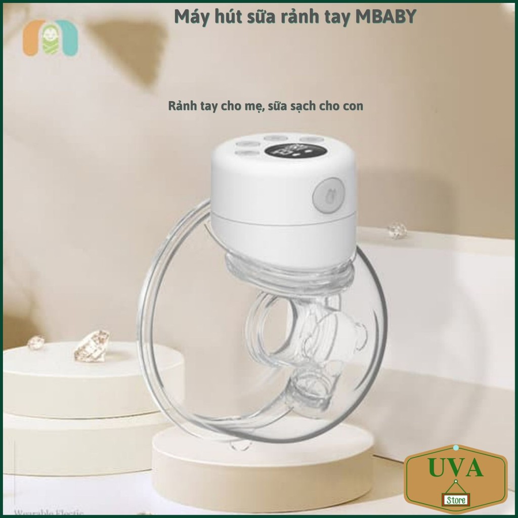 Máy Hút Sữa Rảnh Tay KhôngDây mini tích điện MBABY Chính Hãng S12 Pin sạc 18 cấp độ màn hình LCD Bảo Hành 12 Tháng