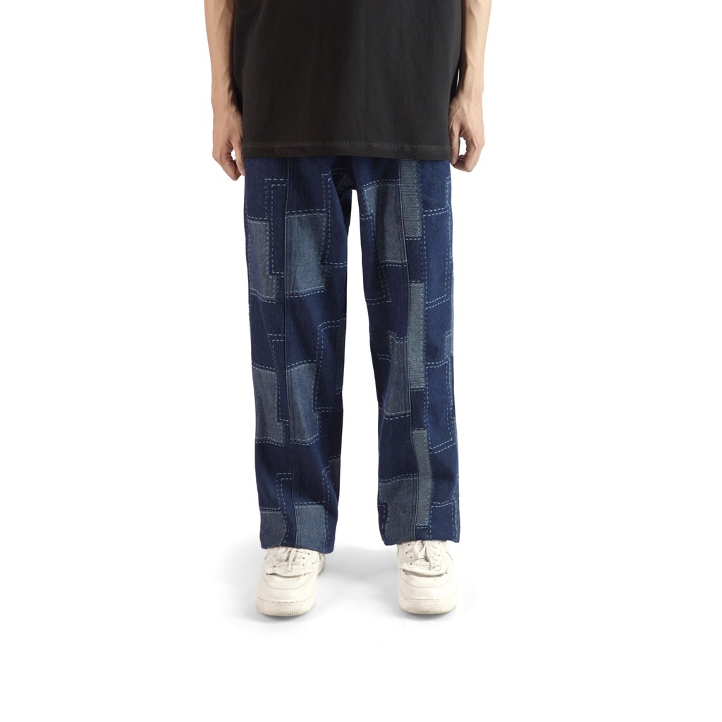 Quần denim 'GOLDIE PATTERN' ghép mảnh