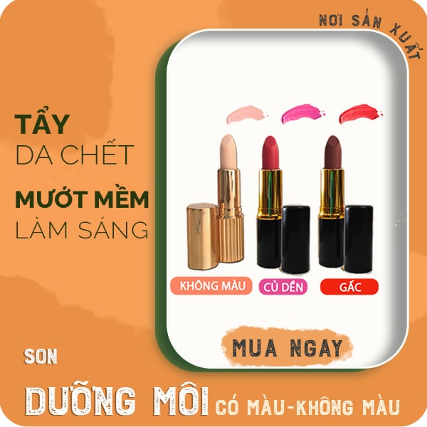 Son dưỡng môi không màu, son dưỡng có màu củ dền, gấc Quê Một Cục căng sáng da môi, mờ thâm hiệu quả handmade 5g