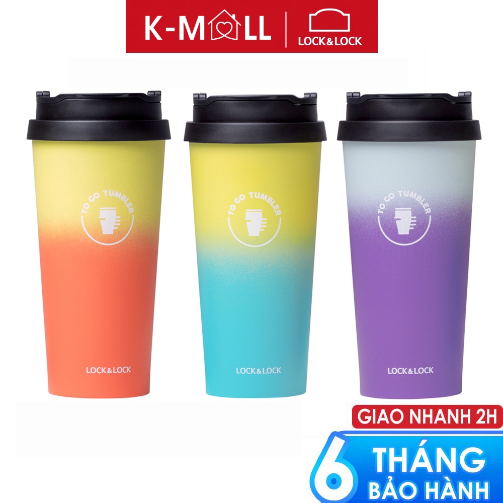 Ly giữ nhiệt Lock&Lock Clip Tumbler 540ml miệng ly rộng kèm ống hút chịu nhiệt LHC4151 - K-MALL