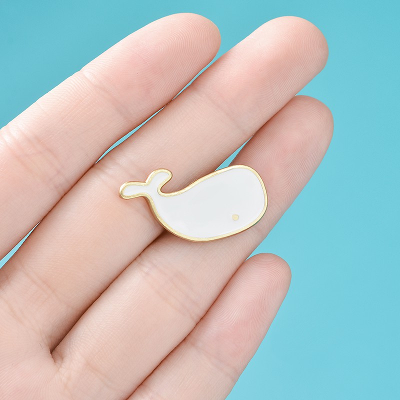 Ghim cài áo QIHE JEWELRY họa tiết cá heo dễ thương dùng để trang trí