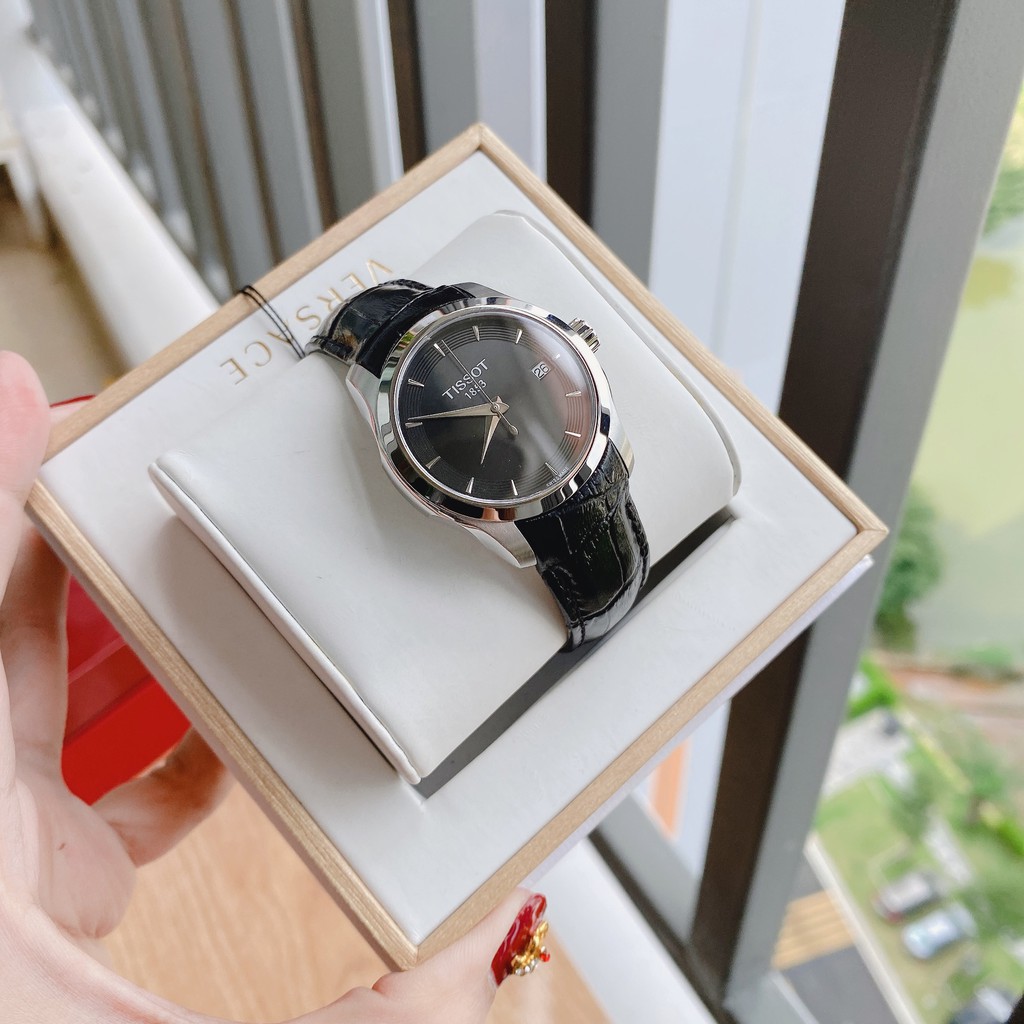 Đồng hồ nữ chính hãng Tissot Couturier Quartz Black Dial T035.210.16.051.01 (T0352101605101) - Máy Pin - Kính Sapphire