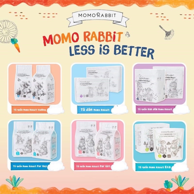 Tả bỉm quần dánSIÊU RẺ Momo Rabbit S,M,L,XL,XXL 18 miếng, 22 miếng