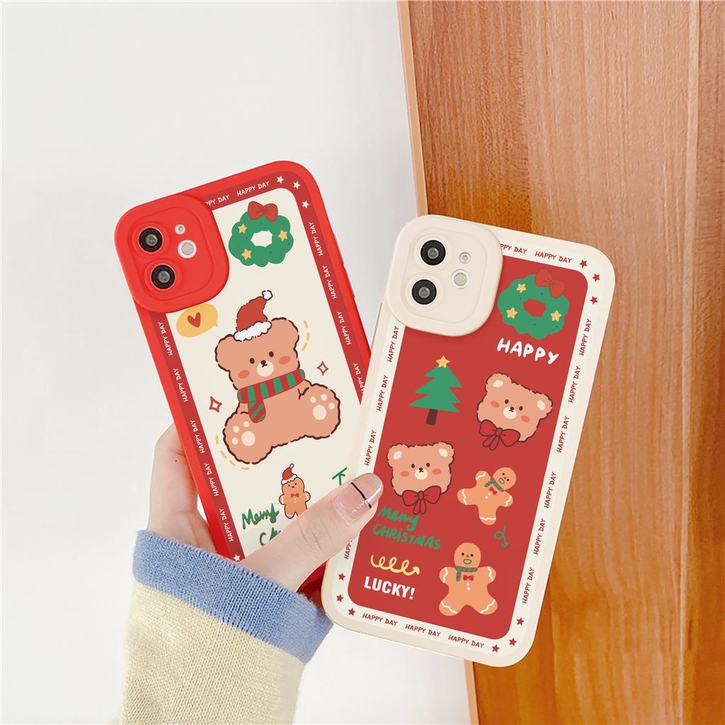 Ốp lưng iphone Gấu an lành cạnh vuông 6/6plus/6s/6splus/7/7plus/8/8plus/x/xr/xs/11/12/13/pro/max/plus/promax | BigBuy360 - bigbuy360.vn