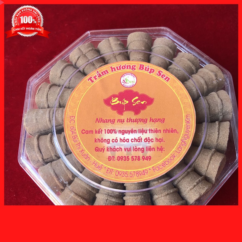 [Hương Nụ Sạch] Hương Nụ Trầm Sạch Búp Sen Huế dùng lư xông hộp 40 viên cao cấp - Hương Trầm Sạch Búp Sen