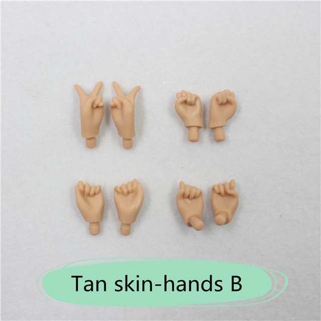 Blyth Hand Set nhóm bàn tay búp bê for the Joint body white ,natural,tan,black skin