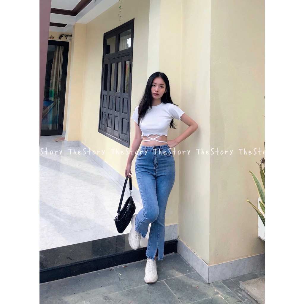 [STR] [ẢNH THẬT SHOP CHỤP] Áo croptop đan dây bụng A2477