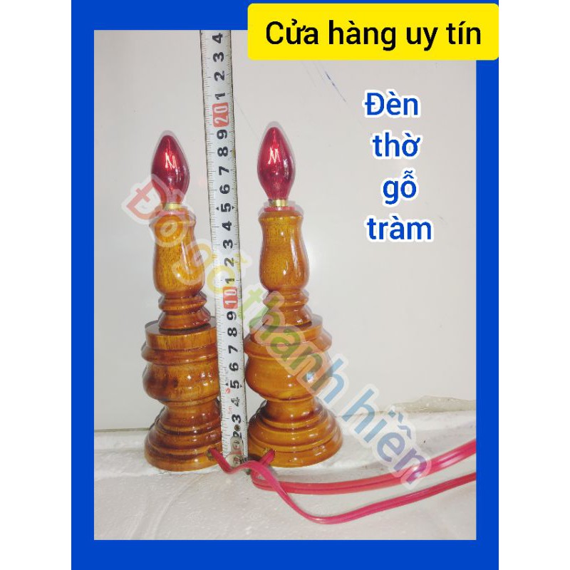 cặp đèn thờ bé gỗ tràm. (đèn lùn).đèn thờ cúng