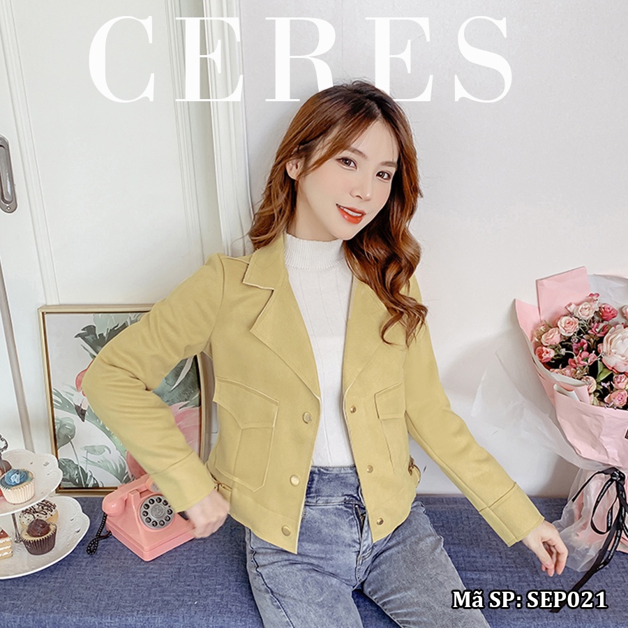 CERES - Áo khoác dạ dáng vest, có lớp lót, thiết kế thời trang. | BigBuy360 - bigbuy360.vn