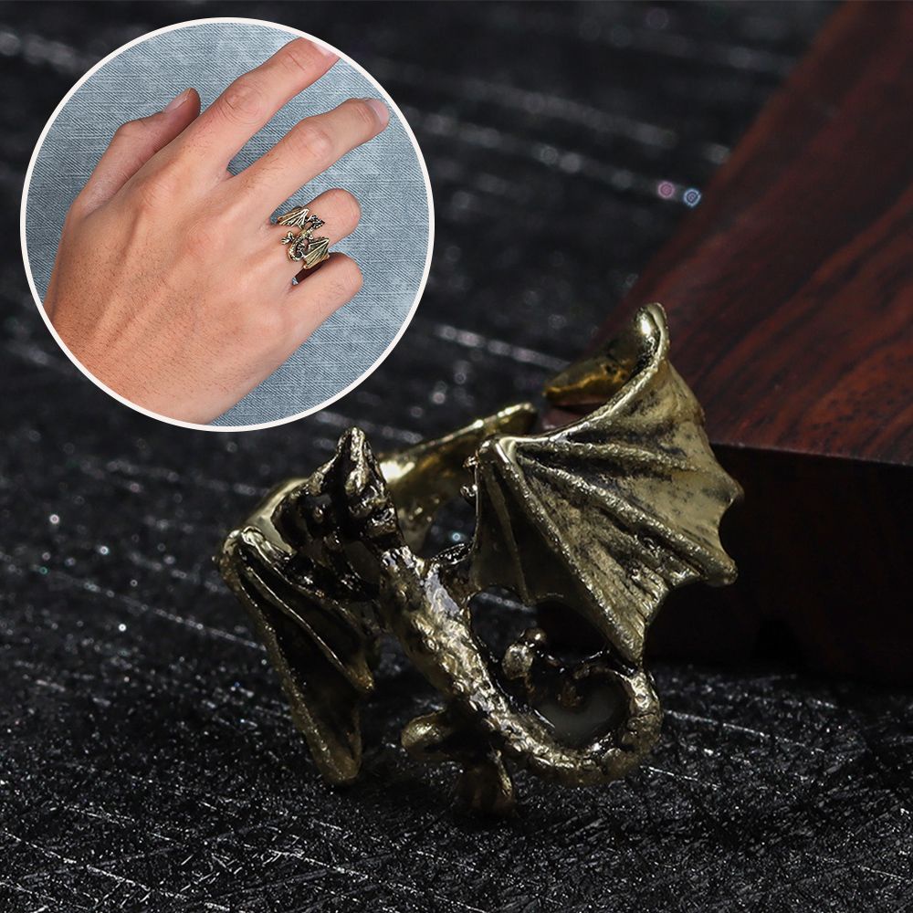 Nhẫn hình rồng dạ quang có thể điều chỉnh kích thước thời trang dành cho nam