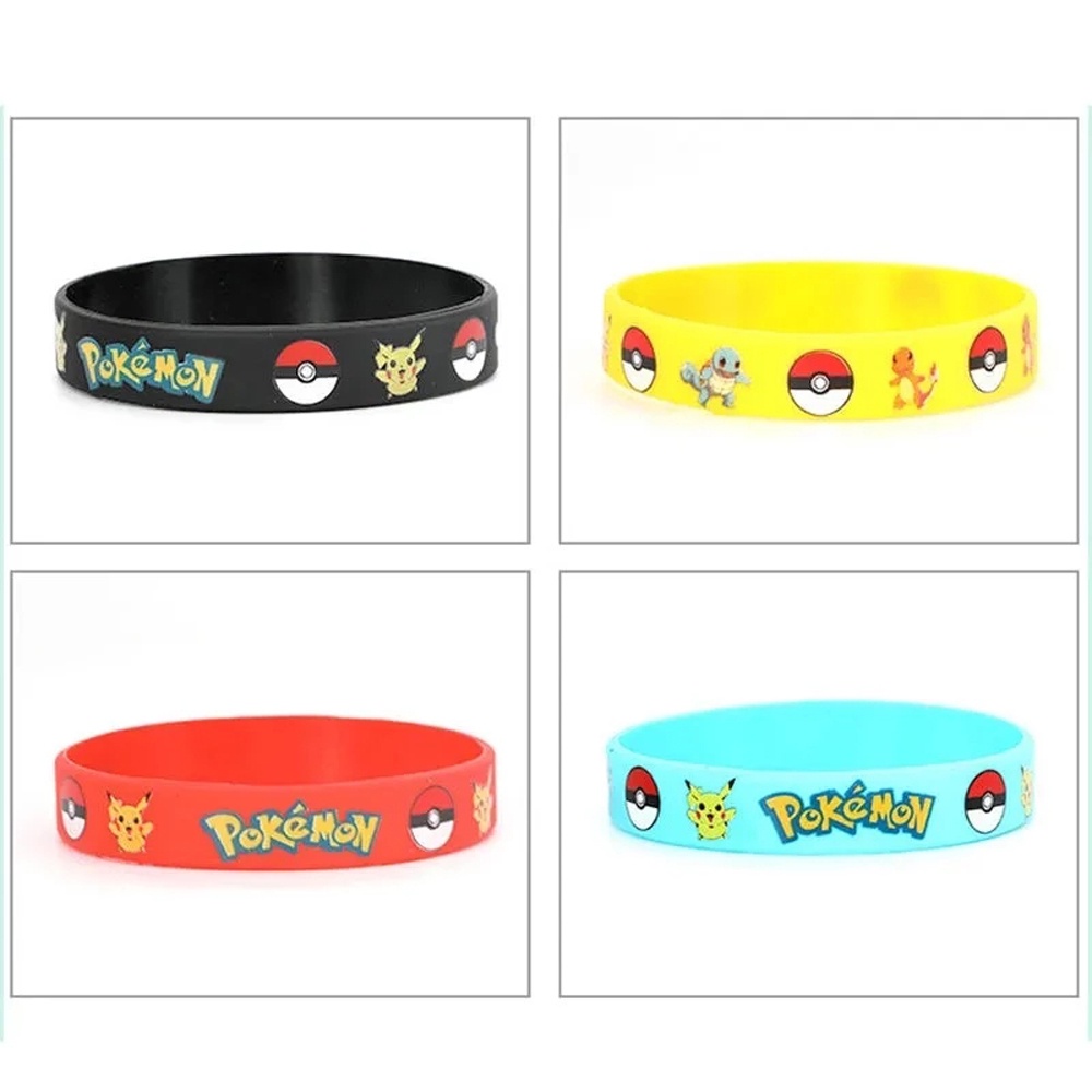 Vòng Tay Silicon Họa Tiết Pokemon Pikachu Nhiều Màu Sắc