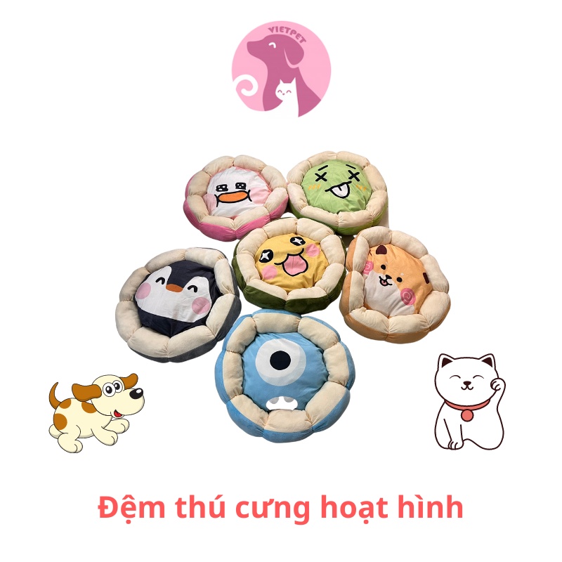 Đệm Ngủ Tròn Cho Thú Cưng (Đệm chó, đệm mèo, nệm chó, nệm mèo) - Made in VN