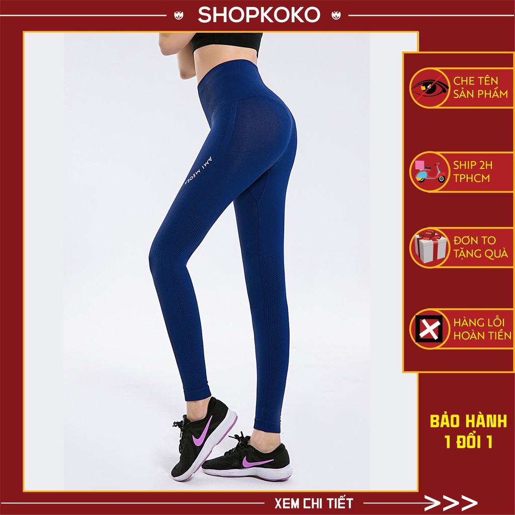 Quần Tập Dài Gym Nữ Cạp Lưng Cao, Quần Legging Cap Co Giãn 4 Chiều Thoáng Mát Tập Yoga Gym  CK100
