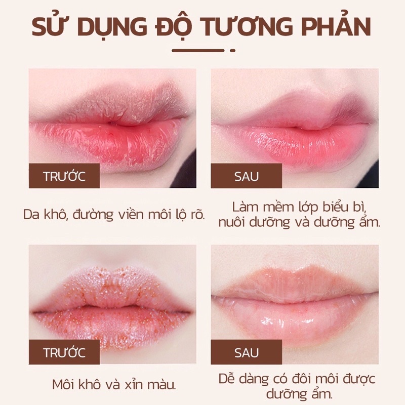 Tẩy Tế Bào Chết Môi Heyxi Cafe CoffeeMoisturizing Lip Scrub dưỡng ẩm và căng bóng môi