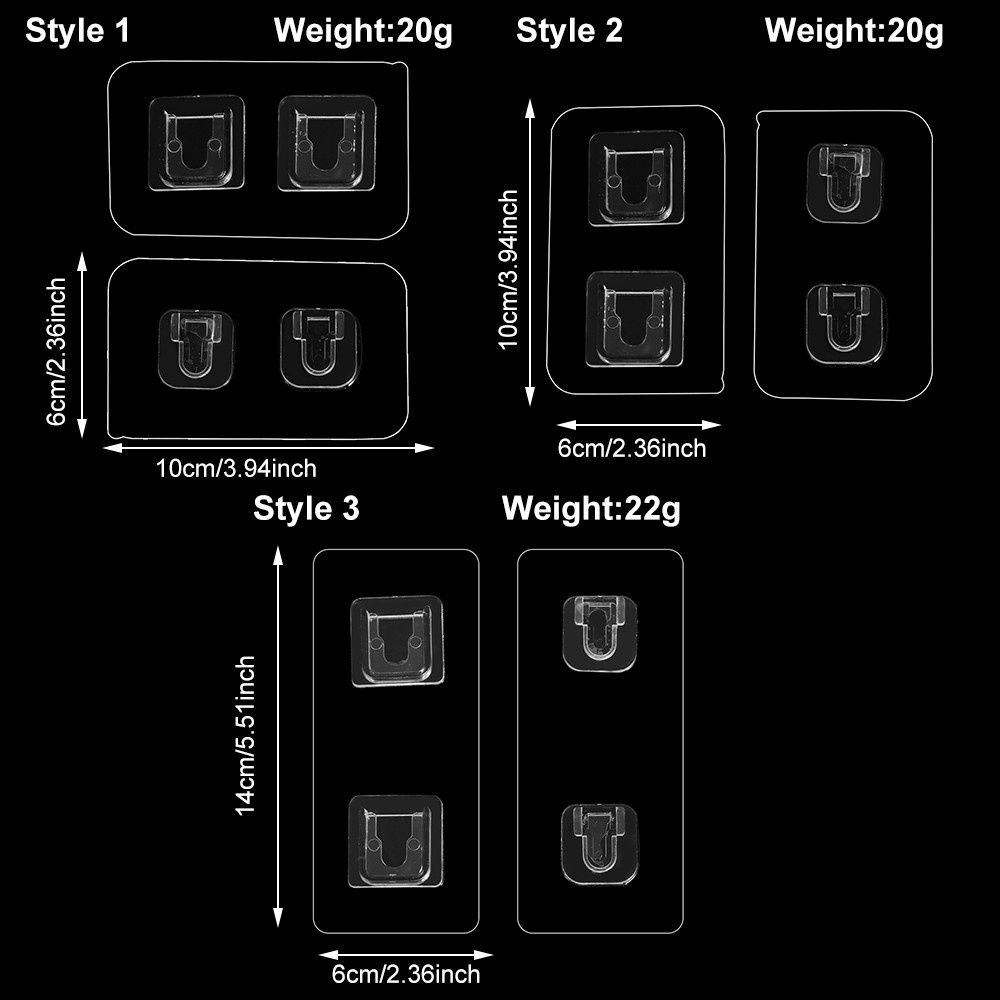 Miếng dán trong suốt cố định ổ cắm điện gắn tường không cần khoan tiện lợi