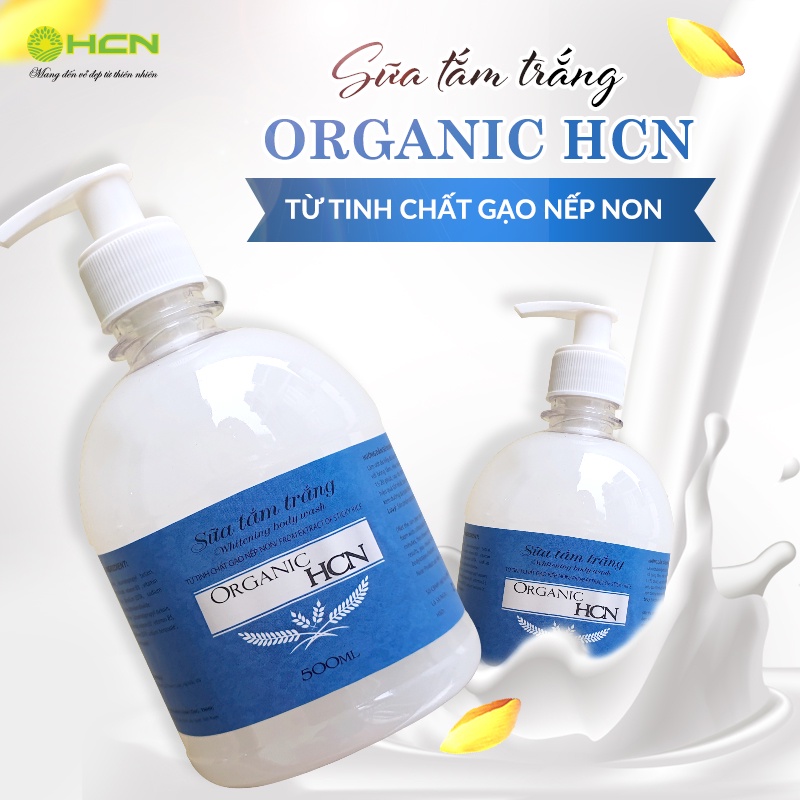 Sữa tắm trắng Organic HCN làm sạch da, loại bỏ tế bào chết trên da