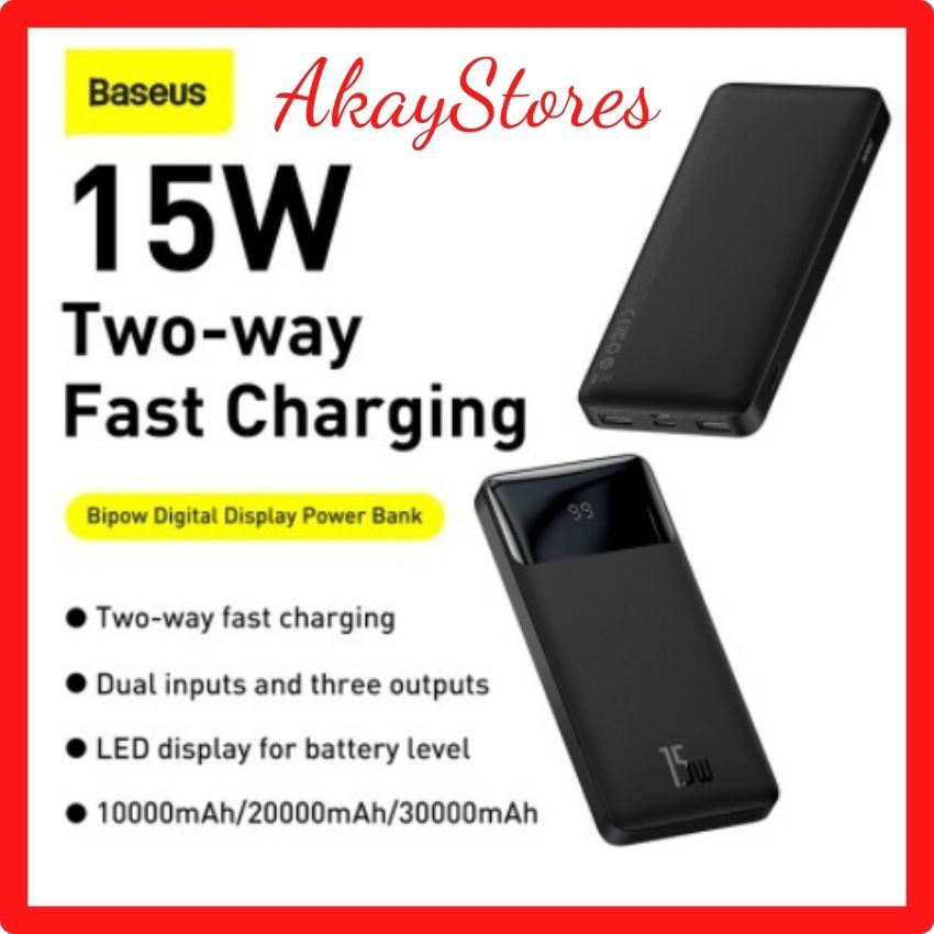 Sạc dự phòng Baseus sạc nhanh PD 15W 10000mAh/20000mAh Chính Hãng AkayStores  Power Bank màn hình kỹ thuật số siêu đẹp