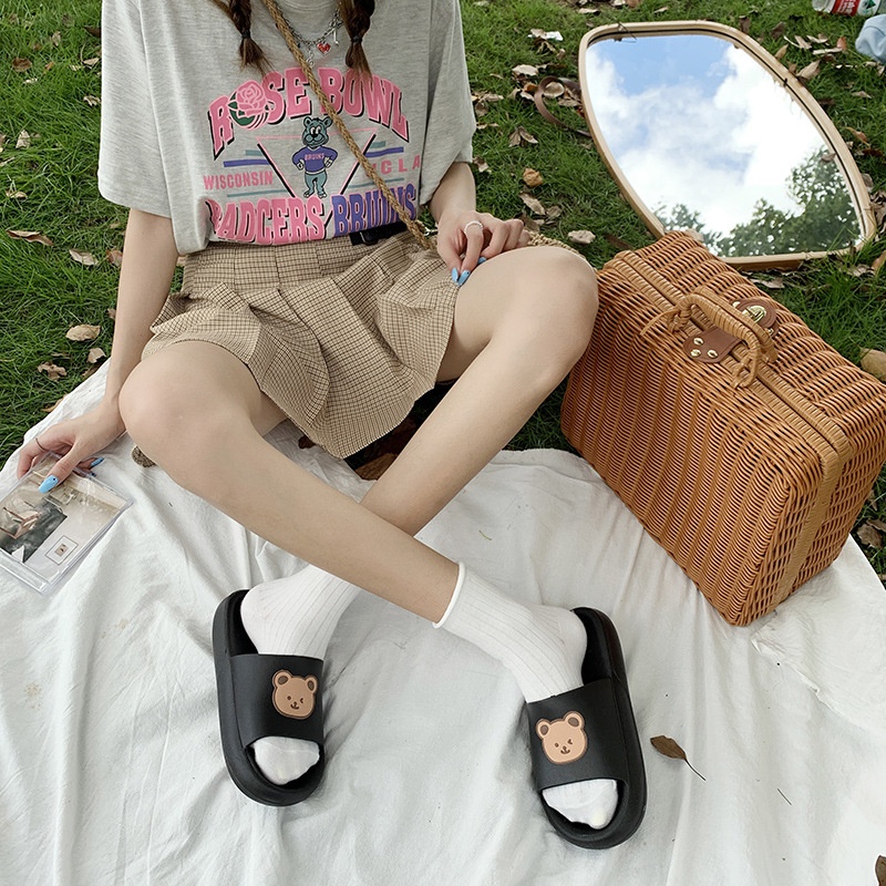 JY373-C3  - Dép cao su in hình bé gấu hướng ngoài, dép xinh hàng order giá hạt dẻ