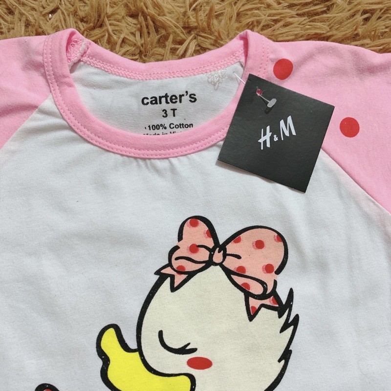 Bộ cotton cộc tay cho bé gái