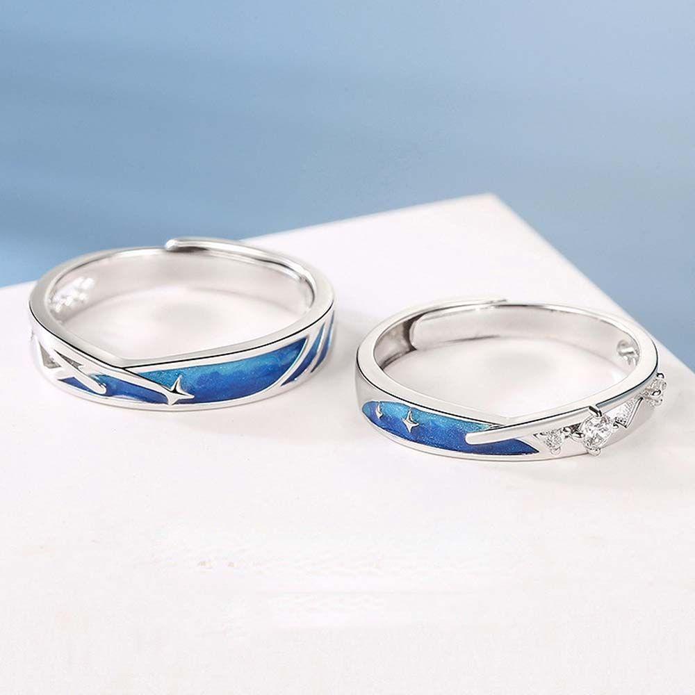 Nhẫn Hình Sao Băng Độc Đáo Cá Tính|Nhẫn Hở Phong Cách Hàn Quốc Làm Quà Valentine
