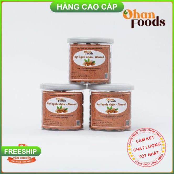 Hạnh Nhân Nguyên Vị Không Vỏ,Hàng Công Ty Cao Cấp Ohan Foods, 250 gram Đủ Giấy Tờ Nhập khẩu ,Bao Test Bao Đổi Trả