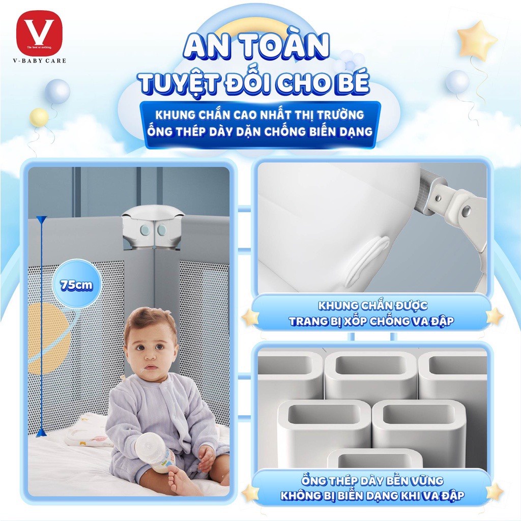 Thanh chắn giường nhật bản v-baby dạng trượt - ảnh sản phẩm 3