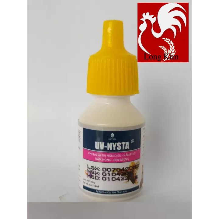 UV - NYSTA Chai 10ml Cho Gà Đá Nấm Diều, Nấm Phổi, Nấm Họng, Đẹn Miệng