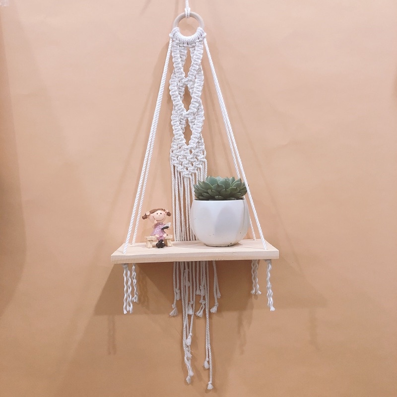 FREESHIPk3 Kệ gỗ tết macrame kệ treo trang trí nội thất