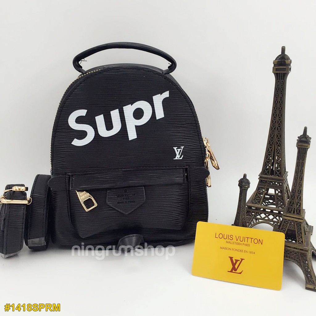 Lv Ba Lô Supreme Mini Chất Liệu Da Cao Cấp Thời Trang