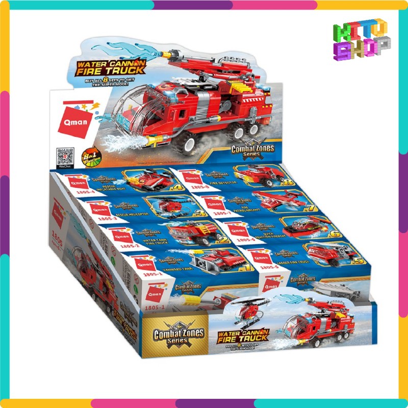 Đồ Chơi Xếp Hình Thông Minh Lego Qman 1805 – Biệt Đội Xe Ô Tô Cứu Hỏa 313 Mảnh Ghép Cho Trẻ Từ 6 Tuổi