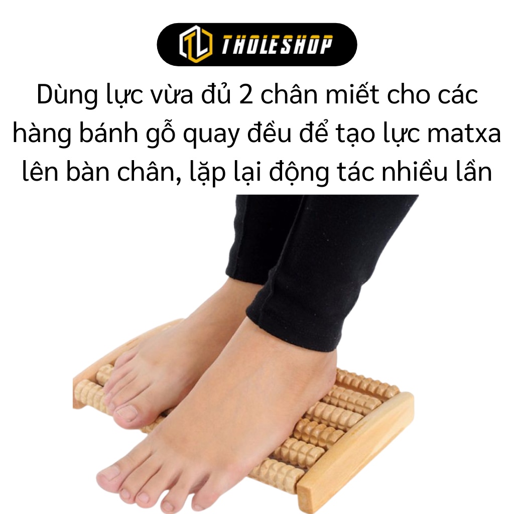 Massage Chân - Dụng Cụ Massage Lăn Chân Bằng Gỗ 5 Hàng - Bàn Lăn Mát Xa 3520