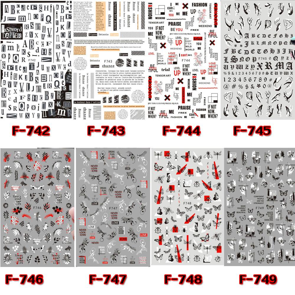 Hình Dán Trang Trí Móng Tay Họa Tiết Bướm 3D Đơn Giản