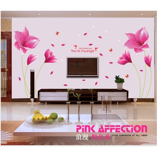 Decal trang trí đóa hoa đỏ