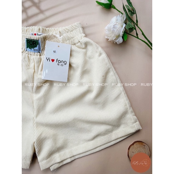 Quần Sooc Nhung Tăm ⚡️ Ảnh thật 100% ⚡️Chất Liệu Siêu Đẹp, Ống Rộng Lưng Cao , Lên Dáng Cực Xinh