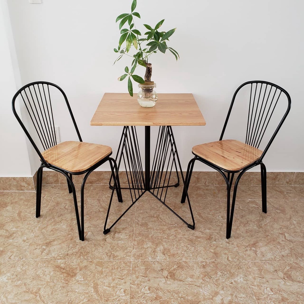 Ghế Ăn  Mặt Gỗ Khung Sắt  Sơn Tĩnh Điện Phù Hơp Không Gian Phòng Khách Quán Caffe, Nhà Hàng, Văn Phòng.