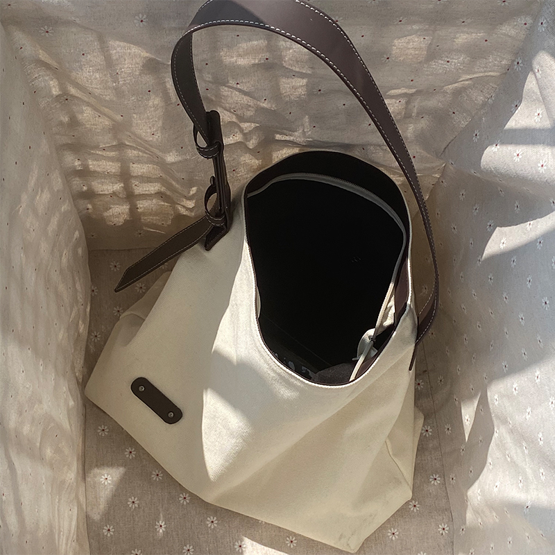 Túi Vải Canvas Thiết Kế Đơn Giản Phong Cách Nhật Bản Cho Nữ