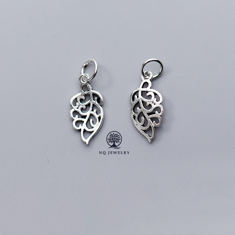 Charm bạc chiếc lá mặt treo 2 - NQ Jewelry