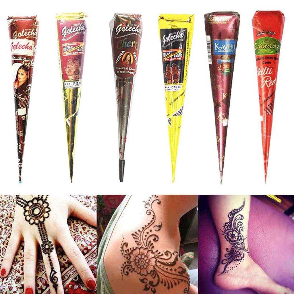 Kem xăm Henna - Kem Xăm Tạm thời,  Khuân Xăm Tạm Thời Tattoo, Khuân xăm hình cánh bướm nghệ thuật, chuỗi ngôi sao, chữ n