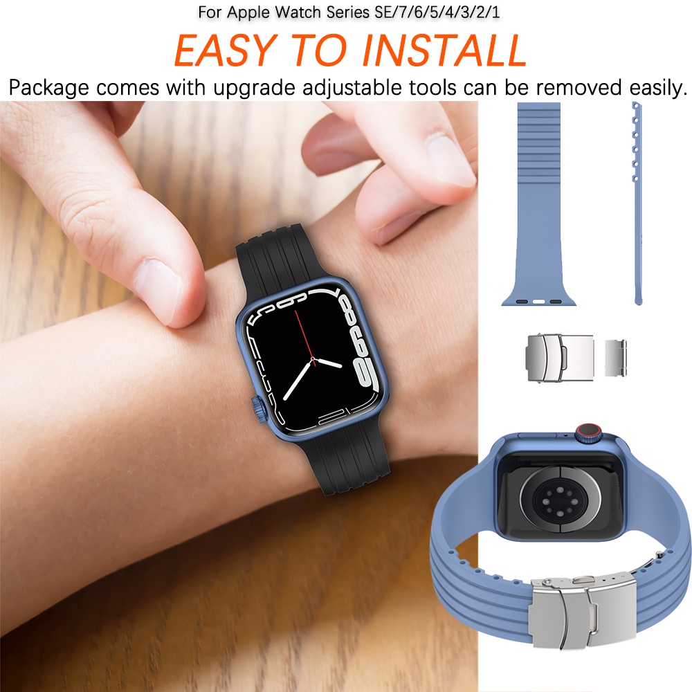 Ninki Dây Đeo Bằng Silicone Mềm Dành Cho Đồng Hồ Thông Minh Apple Watch Series SE / 8 / 7 / 6 / 5 / 4 / 3 / 2 / 1 38mm 40mm 41mm 42mm 44mm 45mm
