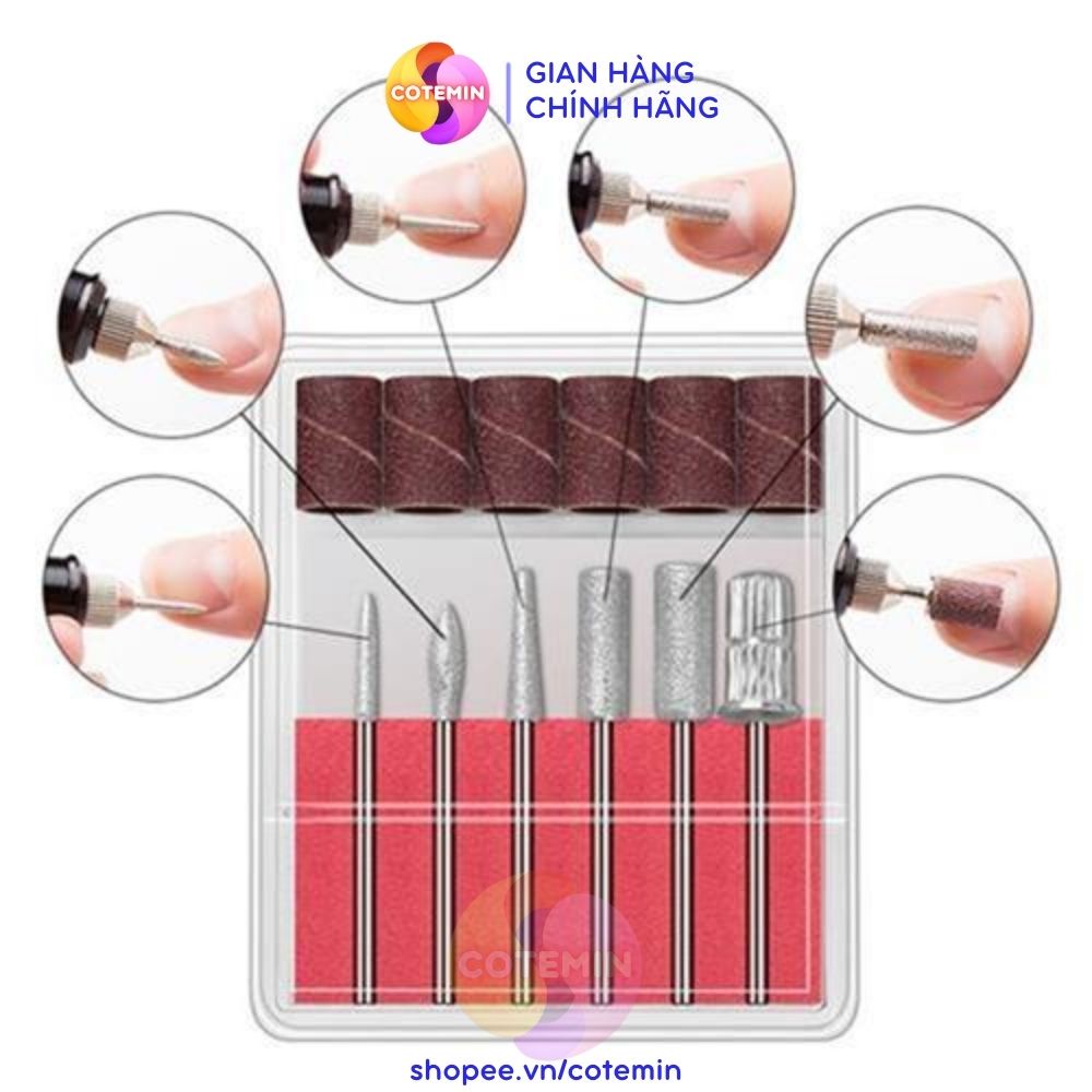 Máy Mài Móng Mini Máy Mài Móng Cầm Tay Nail Chính Hãng TẶNG KÈM 6 Đầu Mài COTEMIN