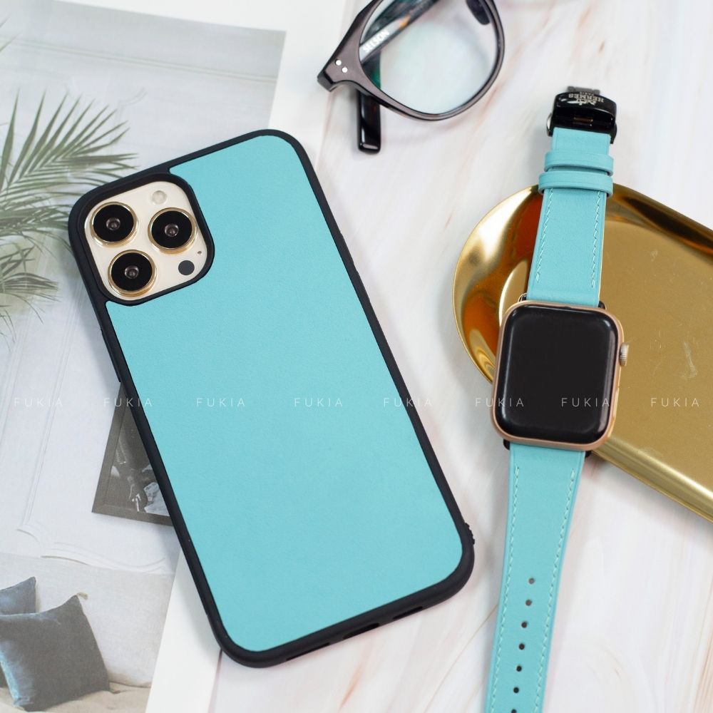 Ốp da thủ công viền đen Swift dành cho IPhone 14/14Plus/14Pro/14Promax/13/13Pro/13Promax/12/12Pro/12Promax ODTC107