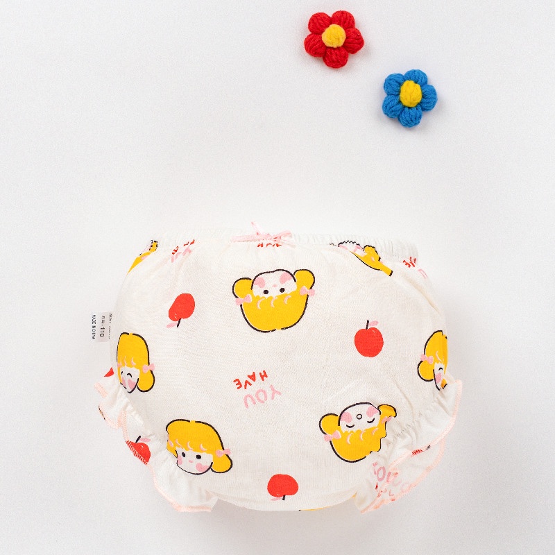 Quần lót cotton mặc tã LUCKY BIG CAT cho bé gái sơ sinh vừa và nhỏ 0-3 tuổi