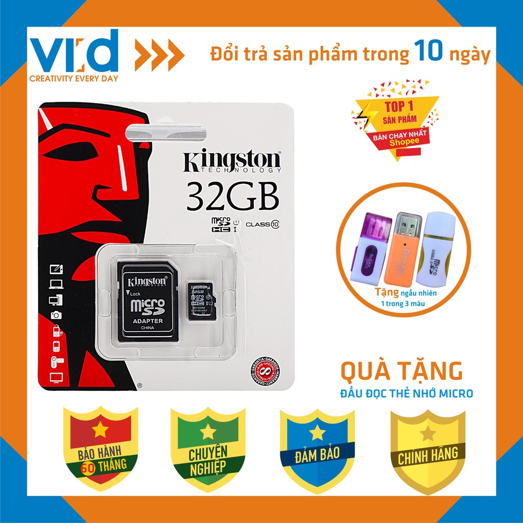 Thẻ Nhớ KINGTON MICRO SDHC 32GB - Bảo hành 5 năm